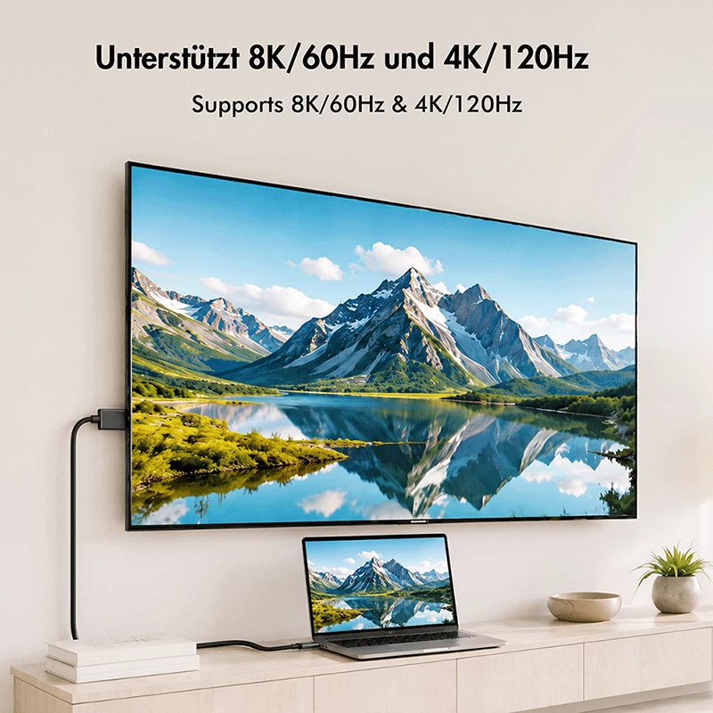 LogiLink CUA0120 USB 3.2 Gen2 Type-C Kabel, C/M auf DP/M, bi-di, 8K/60 Hz, Metall, schwarz, 1,8 m