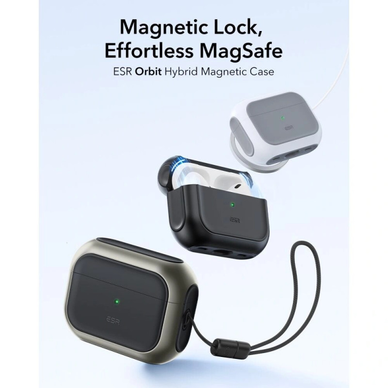 ESR Orbit HaloLock MagSafe Hülle für Apple AirPods Pro 3, Titanium