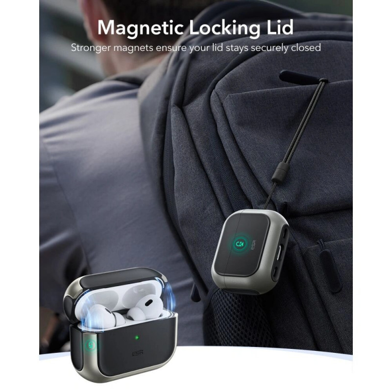 ESR Orbit HaloLock MagSafe Hülle für Apple AirPods Pro 3, Titanium