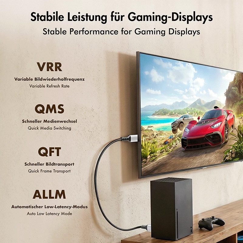 LogiLink CH0124 HDMI-Kabel, A/M auf A/M, 8K/60 Hz, 48 Gbps, Metall, Nylon, schwarz/grau, 5 m