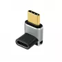LogiLink AU0063 USB 4 Type-C Adapter 90° U/D, C/M auf C/F, 40 Gbps, 240 W, 8K/60 Hz, Metall, silber