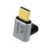 LogiLink AU0063 USB 4 Type-C Adapter 90° U/D, C/M auf C/F, 40 Gbps, 240 W, 8K/60 Hz, Metall, silber