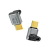 LogiLink AU0063 USB 4 Type-C Adapter 90° U/D, C/M auf C/F, 40 Gbps, 240 W, 8K/60 Hz, Metall, silber