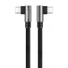 LogiLink CU0462 USB 2.0 Type-C Kabel, C/M 90° auf C/M 90°, 480 Mbps, 100W, Metall, silber/schwarz, 2 m