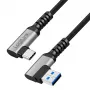 LogiLink CU0473 USB 3.2 Gen1 Type-C Kabel, A/M 90° auf C/M 90°, 5 Gbps, 60 W, Metall, silber/schwarz, 2 m
