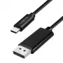 Logilink CUA0131 USB-3.2-Gen2-Type-C-Kabel, C/M auf DP/M, 8K/60 Hz, Nylon, Metall, schwarz, 2 m