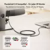 Logilink CUA0132 USB-3.2-Gen2-Type-C-Kabel, C/M auf DP/M, 8K/60 Hz, Nylon, Metall, schwarz, 3 m