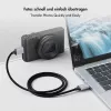 Logilink CU0198 USB 3.2 Gen1 Type-C Kabel, C/M auf Micro-USB/M, 5 Gbps, Nylon, Metall, schwarz/silber, 1 m