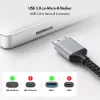 Logilink CU0291 USB-3.0-Kabel, A/M auf Micro-USB/M, 5 Gbps, Nylon, Metall, schwarz/silber, 2 m