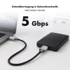 Logilink CU0199 USB 3.2 Gen1 Type-C Kabel, C/M auf Micro-USB/M, 5 Gbps, Nylon, Metall, schwarz/silber, 2 m