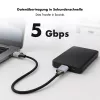 Logilink CU0290 USB-3.0-Kabel, A/M auf Micro-USB/M, 5 Gbps, Nylon, Metall, schwarz/silber, 1 m