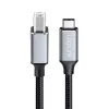 Logilink CU0516 USB 2.0 Type-C Kabel, C/M zu B/M, 480 Mbps, Nylon, Metall, schwarz/silber, 3 m