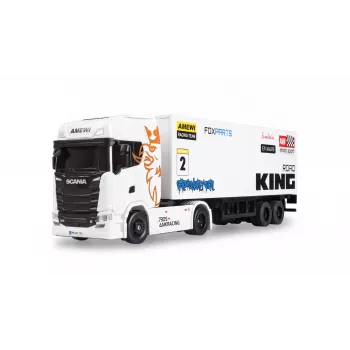 Amewi Mini-Scania 730 S mit Kofferanhänger 1:64 RTR, weiß (22784)