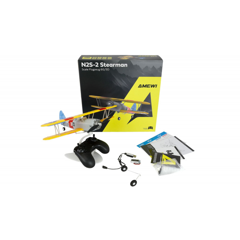 Amewi AMXFlight N2S-2 Stearman 360 mm 6G/3D 6-Kanal RTF, 14+ (24148)