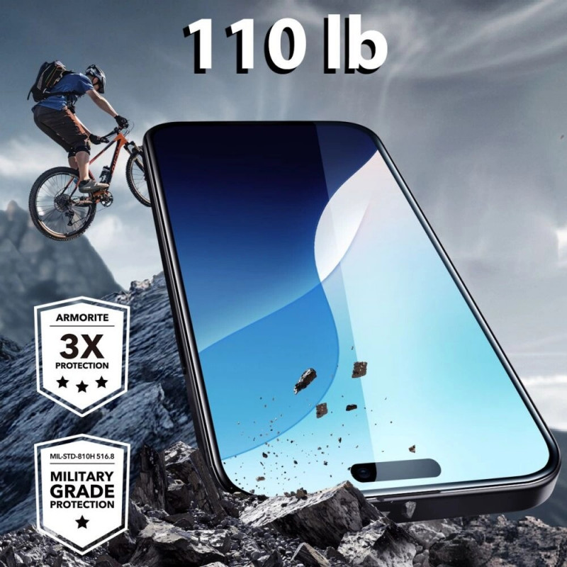 ESR Armorite gehärtetes Glas für Apple iPhone 16 Pro Max, schwarzer Rahmen