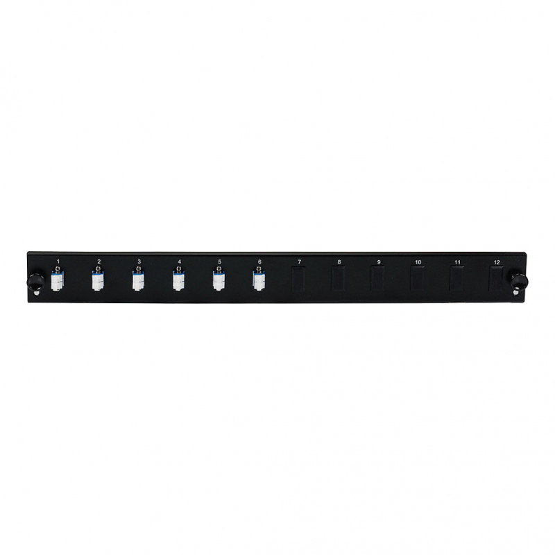 EFB Elektronik SB-FP-6SC-S-OM4 LWL-Frontplatte für Rackmontage, 1U, grau, Metall, 432 mm