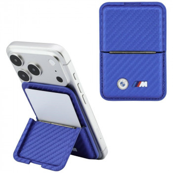 BMW M Carbon Metal Logos MagSafe Wallet, blau