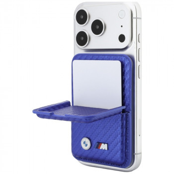 BMW M Carbon Metal Logos MagSafe Wallet, blau