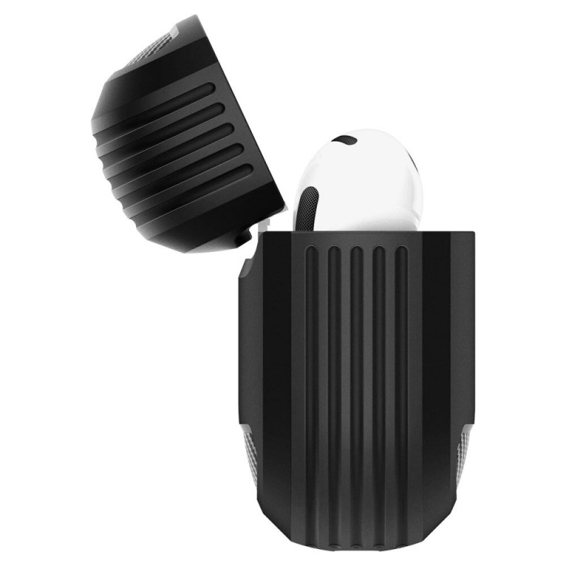 Spigen Rugged Armor Hülle für Apple AirPods 4, Mattschwarz