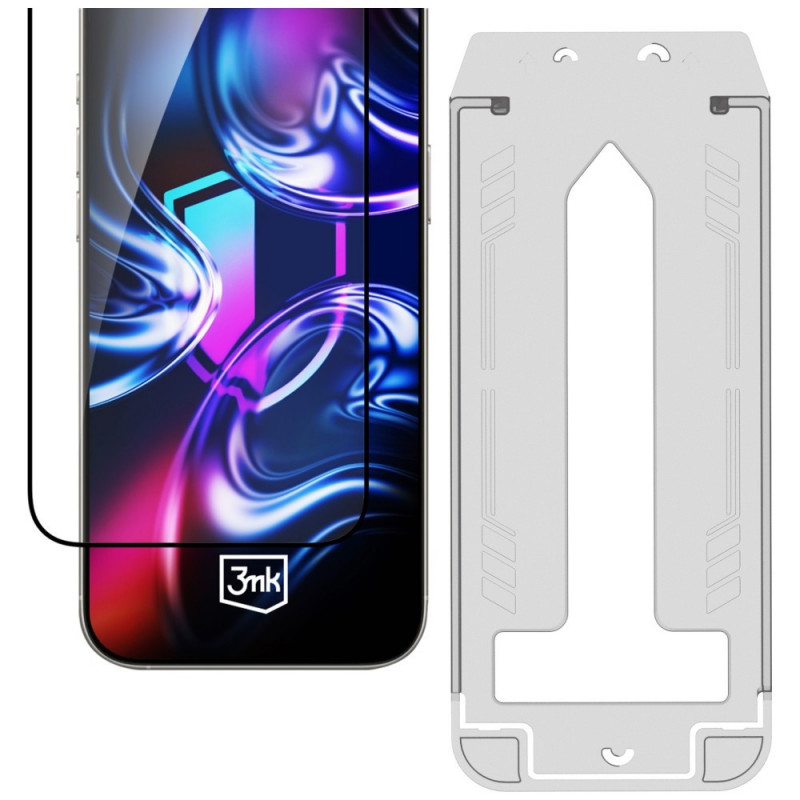 3MK HardGlass Max gehärtetes Glas mit Applikator für Samsung Galaxy S26, schwarz