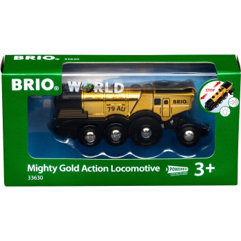 BRIO World goldene Batterielokomotive mit Licht und Sound (33630)