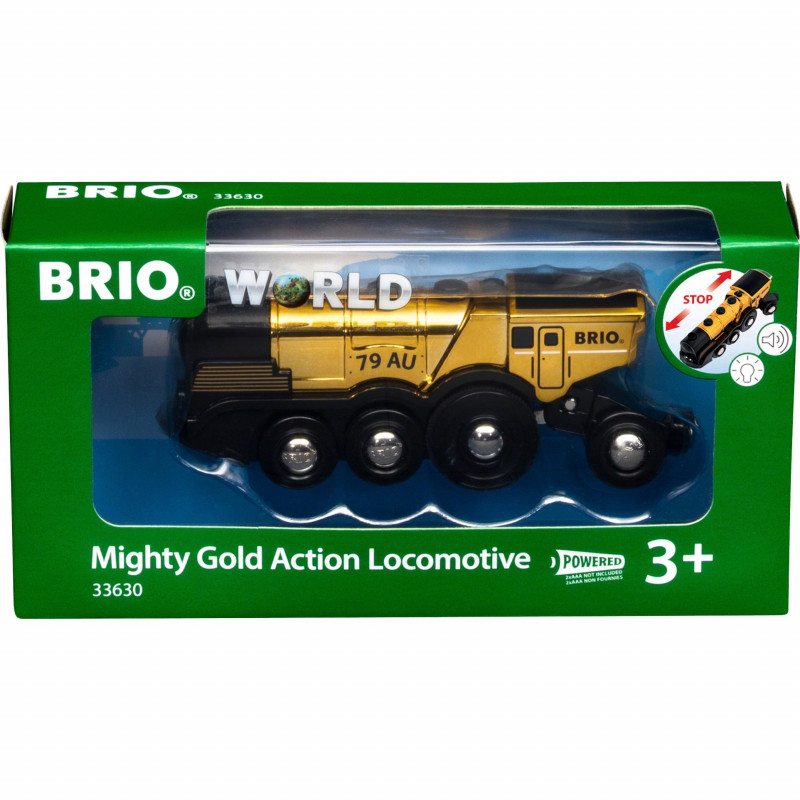 BRIO World goldene Batterielokomotive mit Licht und Sound (33630)