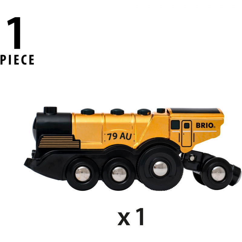 BRIO World goldene Batterielokomotive mit Licht und Sound (33630)