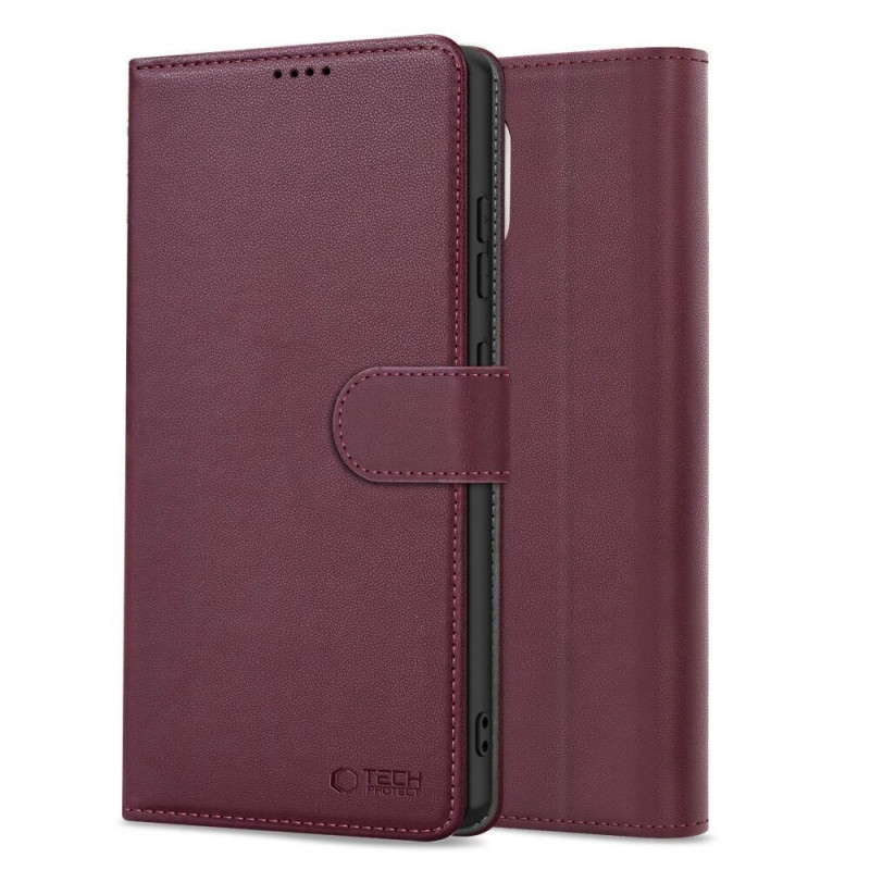 Tech-Protect Wallet Hülle Xiaomi Redmi Note 15 Pro 5G THP5097, Bordeauxrot