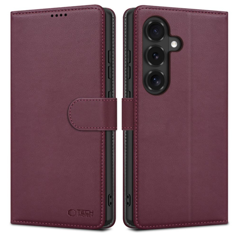 Tech-Protect Wallet Hülle Samsung Galaxy S26 FE Bordeauxrot
