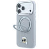 Karl Lagerfeld with Ring Stand 360 Karl Head Pin MagSafe Hülle für Apple iPhone 18 Pro Max / 17 Pro Max, grau (KF003236)