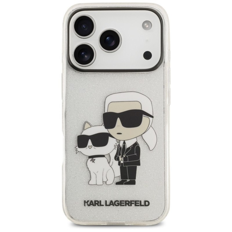 Karl Lagerfeld IML NFT Glitter Karl&Choupette Hülle KF003400 für Apple iPhone 18 Pro Max / 17 Pro Max, Transparent