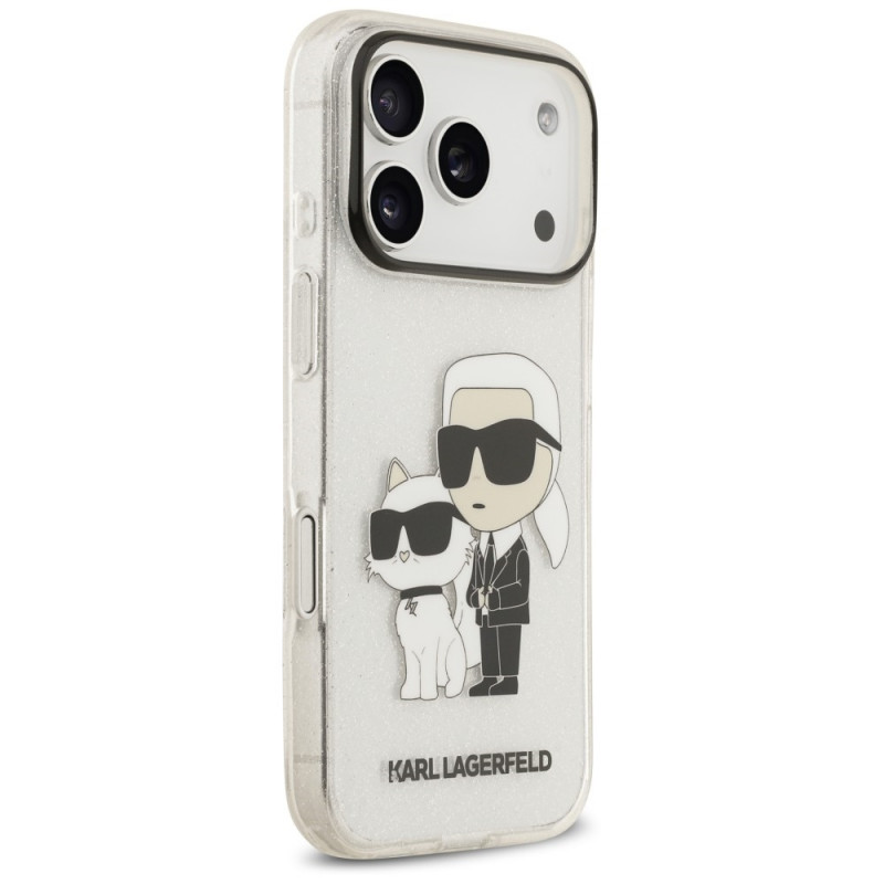 Karl Lagerfeld IML NFT Glitter Karl&Choupette Hülle KF003400 für Apple iPhone 18 Pro Max / 17 Pro Max, Transparent