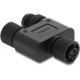 Delock 60855 M12 Y-Splitter A-kodiert 4-polig, 1 x Buchse auf 1 x Buchse und 1 x Stecker