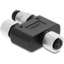 Delock 60861 M8 Y-Splitter A-kodiert 4 Pin, 1 x Buchse zu 1 x Buchse und 1 x Stecker