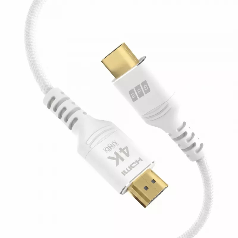 EFB Elektronik HDMI-20-00015 HDMI-Kabel High Speed mit Ethernet, 4K60Hz, 18 Gbit/s, 5 m, Weiß, kompatibel mit HDMI 2.0