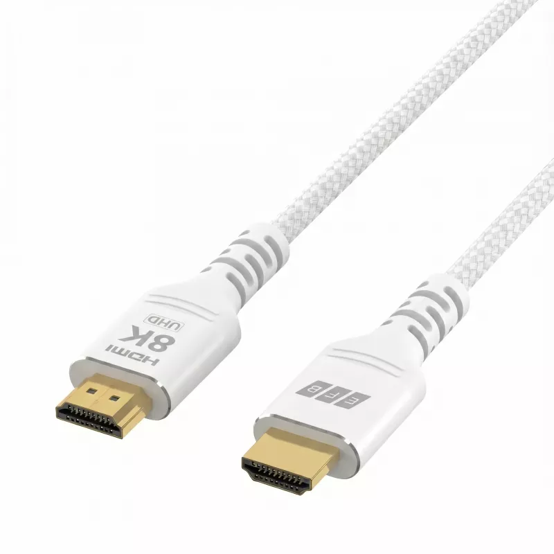 EFB Elektronik HDMI-21-00009 HDMI-Kabel Ultra High Speed, 8K60Hz, 48 Gbit/s, 0.5 m, Weiß, kompatibel mit HDMI 2.1/2.0