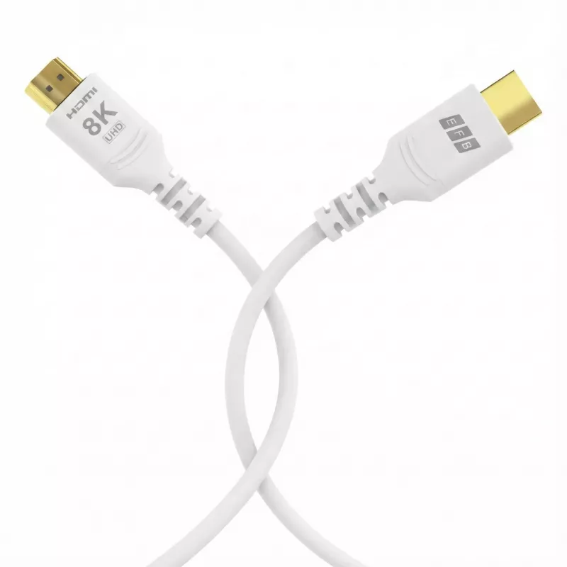 EFB Elektronik HDMI-21-00009 HDMI-Kabel Ultra High Speed, 8K60Hz, 48 Gbit/s, 0.5 m, Weiß, kompatibel mit HDMI 2.1/2.0
