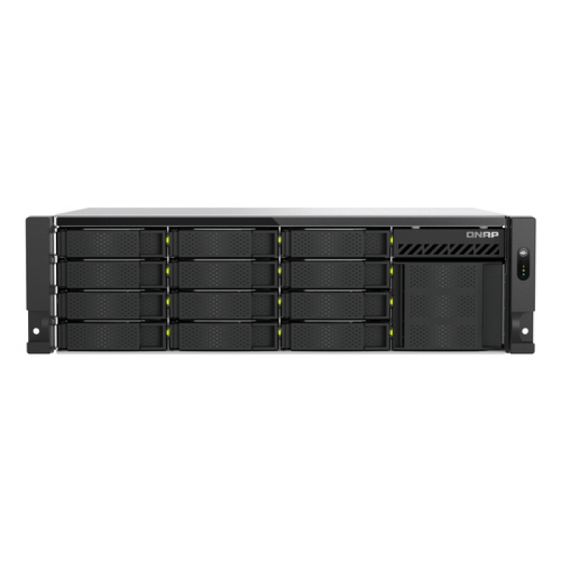 QNAP TS-h1655XeU-RP-8G 16-Schacht Rack-NAS mit geringer Bautiefe, 8 GB RAM, 2x 10GbE, redundantes Netzteil