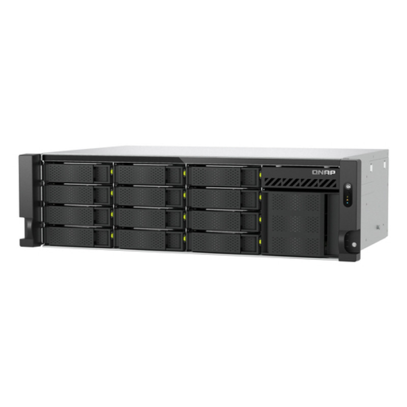 QNAP TS-h1655XeU-RP-8G 16-Schacht Rack-NAS mit geringer Bautiefe, 8 GB RAM, 2x 10GbE, redundantes Netzteil