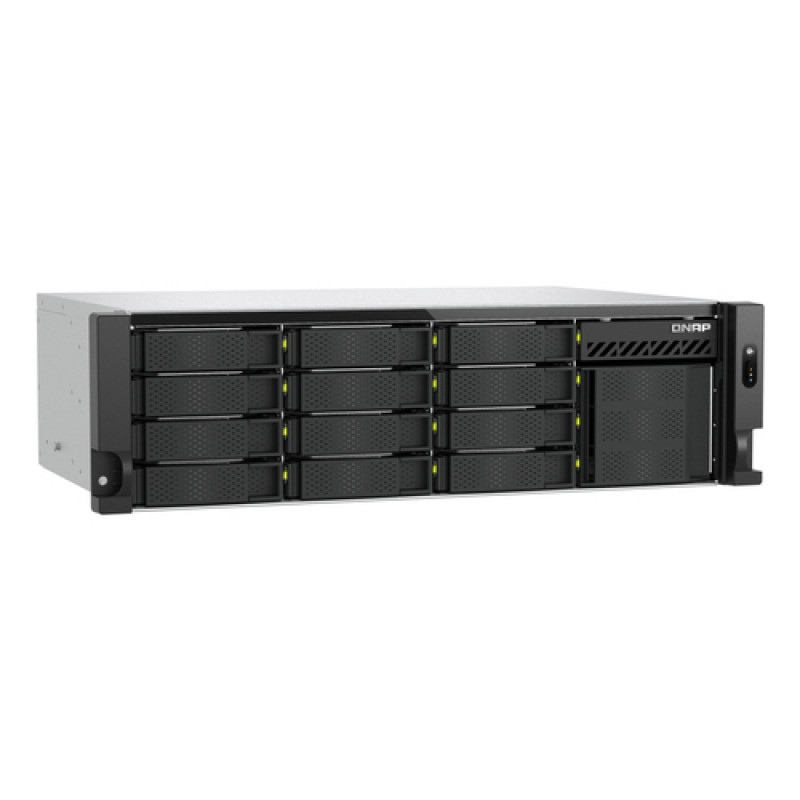 QNAP TS-h1655XeU-RP-8G 16-Schacht Rack-NAS mit geringer Bautiefe, 8 GB RAM, 2x 10GbE, redundantes Netzteil