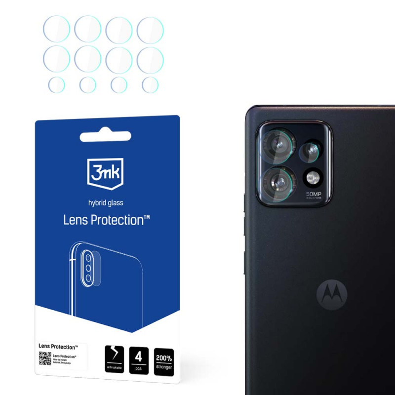 3MK Lens Protection Hybrid Kameraobjektiv-Glas Motorola Edge 40 Pro 5G (4 Stk.)