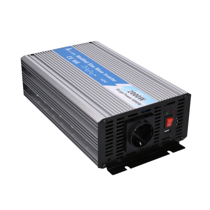 Extralink OPIM-2000W Spannungswandler, 12 V, 2000 W modifizierte Sinuswelle