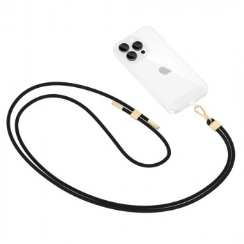 Tech-Protect C2S Seil-Umhängeband fürs Handy, Schwarz/Gold