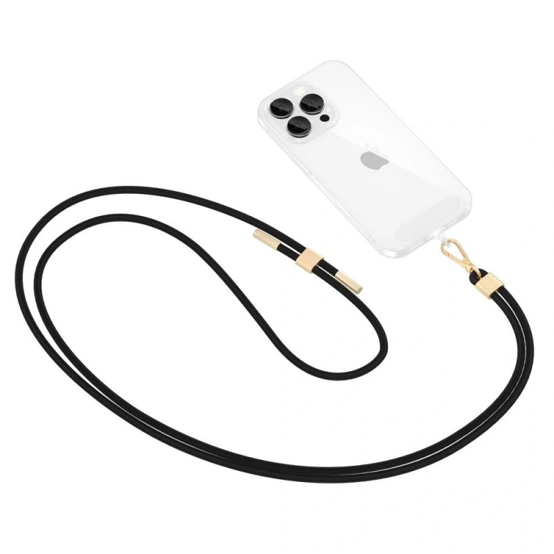 Tech-Protect C2S Seil-Umhängeband fürs Handy, Schwarz/Gold