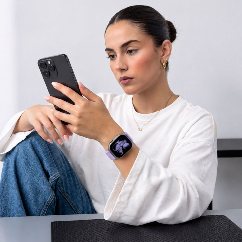 Tech-Protect NylonLoop Armband für Apple Watch 8 / 9 / 10 / 11 / 12 / SE (40 / 41 / 42 mm), Violett