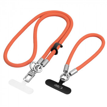 Tech-Protect C10S Rope Crossbody & Wrist Handyband-Set, Orange/Titan
