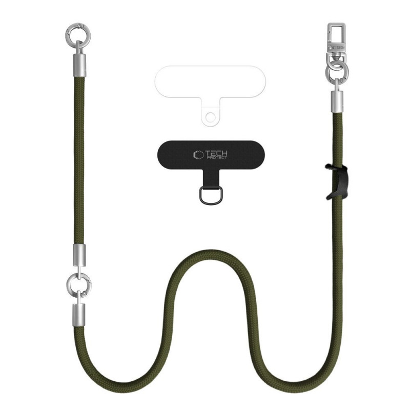 Tech-Protect C10S Rope Crossbody & Wrist Handyband-Set, Olivgrün/Titan