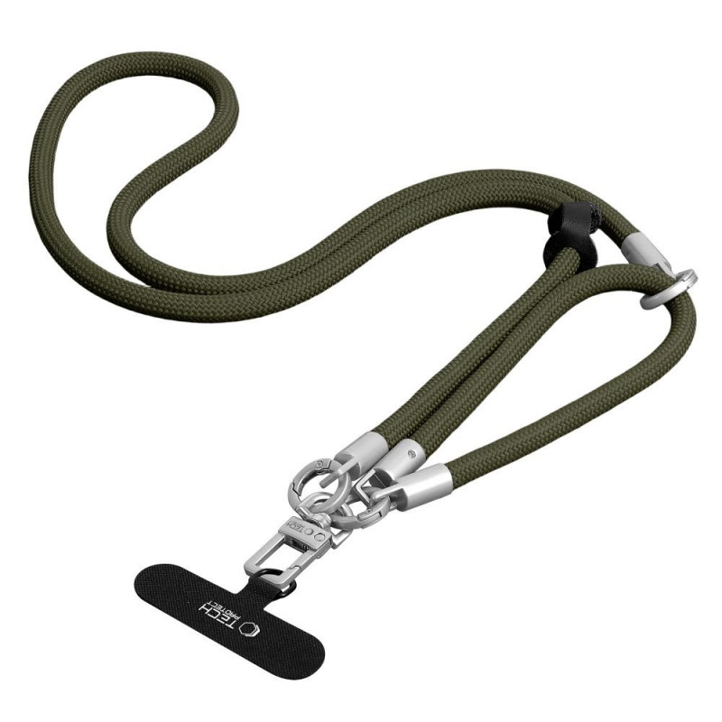 Tech-Protect C10S Rope Crossbody & Wrist Handyband-Set, Olivgrün/Titan