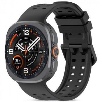 Tech-Protect Silicone Air Silikonarmband für Samsung Galaxy Watch Ultra 1 / 2 (2024-2026) 47 mm, Schwarz