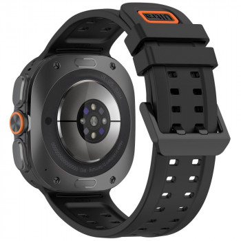 Tech-Protect Silicone Air Silikonarmband für Samsung Galaxy Watch Ultra 1 / 2 (2024-2026) 47 mm, Schwarz